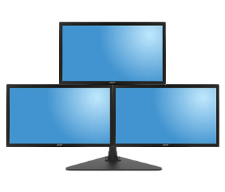 Triple 21.5-inch pyramid monitor array