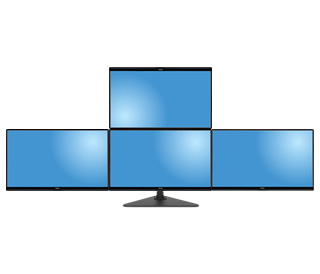 Quad 27-inch pyrmaid monitor array